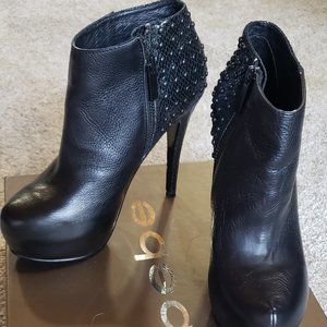 Bebe  MIla Juliana Black Leather Booties